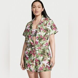 Victoria's Secret Palm Floral Tropical Romper Cover Up